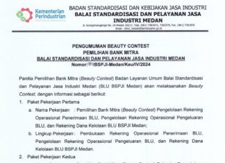 Pengumuman Beauty Contest Pemilihan Bank Mitra BSPJI Medan